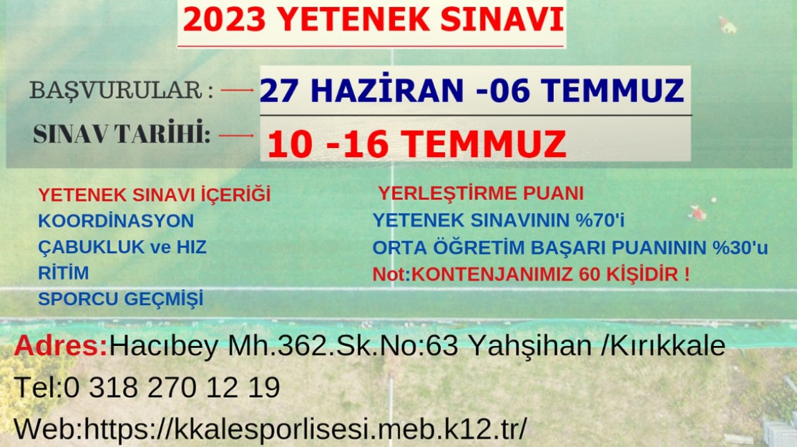 Şehit Hakan Yorulmaz Spor Lisesi 2023 – 2024 Eğitim – Öğretim Yılı Için ...